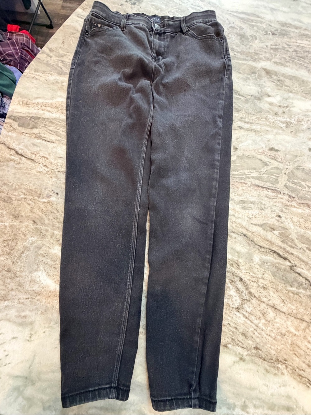 Curve Appeal Black Wash Straight Leg Jeans Women’s Denim Pants Stretch Casual 29